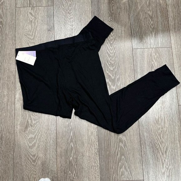 Women's Ultra Soft Ribbed Relaxed Fit Sleep Top & High-Waist Legging Set-Large - Picture 3 of 4